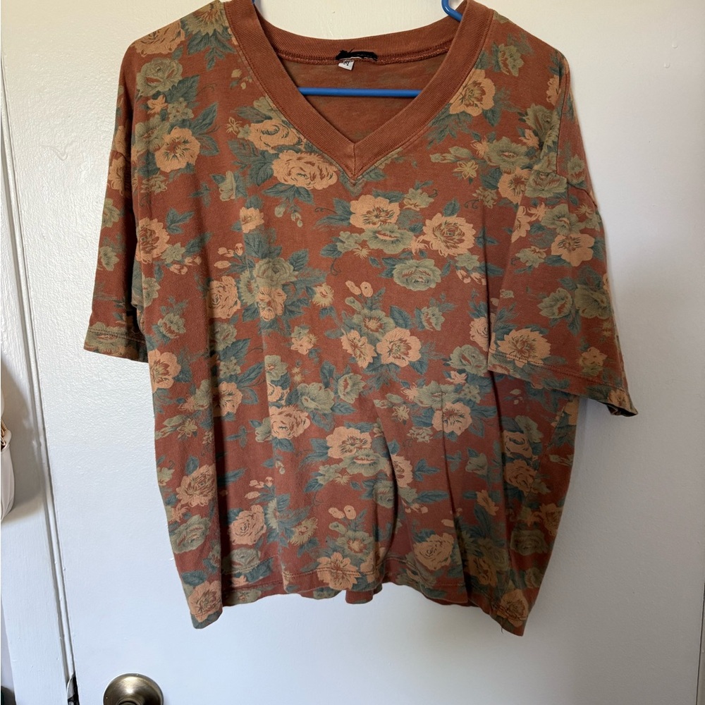 Floral V-Neck T-Shirt